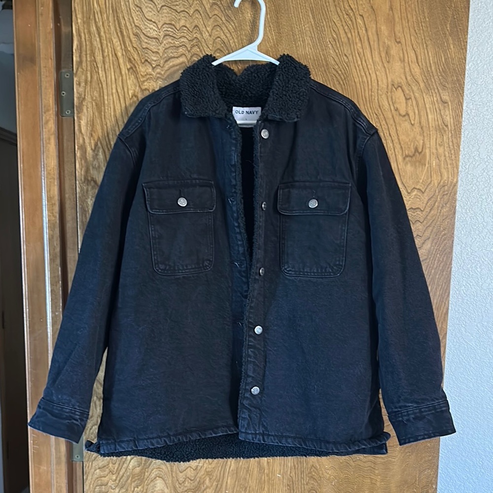 Old Navy Black Sherpa-Lined Jacket